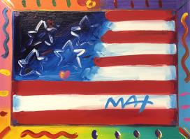 Flag with Heart by Peter Max